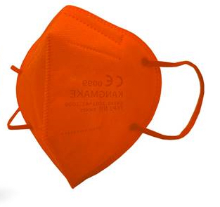 FFP2 Maske in orange, einzeln verpackt